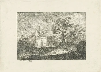 Landskab under regn og storm