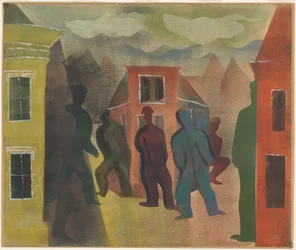 Gadebillede med figurer