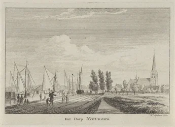 Udsigt over Nieuwerkerk aan den IJssel Landsbyen Nieukerk (titel på objekt)