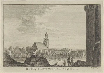 Udsigt over Oostvoorne Dorp Oostvoorn, set fra Burgt (titel på objekt)