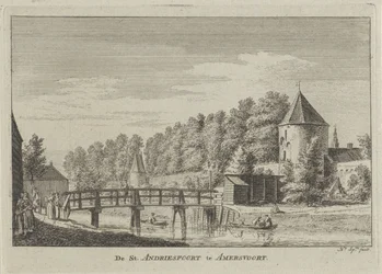Udsigt over Sint Andriespoort i Amersfoort St. Andriespoort i Amersvoort (titel på objekt)