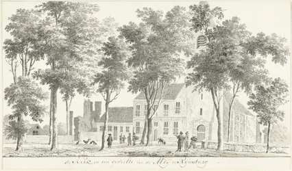 Kirke og en del af ruinerne af klosteret i Rijnsburg