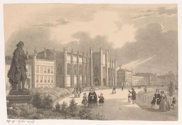 Udsigt over Willemshof i Willemspark omkring 1849
