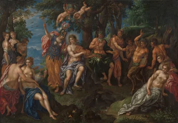 Kampen mellem Apollon og Pan, ca. 1600-1625 (olie på kobber)