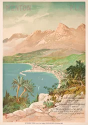 Plakat reklame Menton, Frankrig (farve litho)
