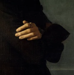 Portræt af Franz Liszt (1811-1886), ungarsk komponist og pianist (1839). Detalje af hænderne. Maleri af Henri Lehmann (Karl Ernest (Ernst) Rudolf Heinrich Salem dit) (1814-1882). Paris, Musée Carnavalet.