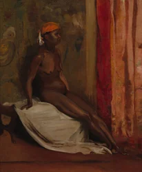 Siddende afrikansk kvinde
