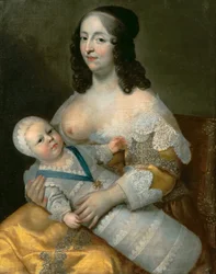 Louis XIV som spædbarn med sin sygeplejerske Longuet de La Giraudière