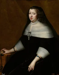 Portræt af Anne af Østrig (Østrig) (1601-1666) - af Henri Beaubrun (1603-1677), ca 1659 - Olie på lærred