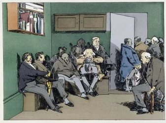 En høringsdag - i "" Administrativ moral"" af Henri Monnier