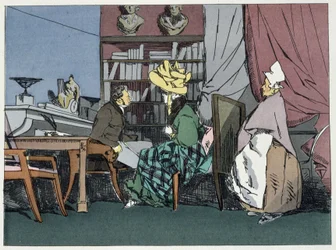 Afdelingschefen giver audiens - i "" Administrativ moral"" af Henri Monnier