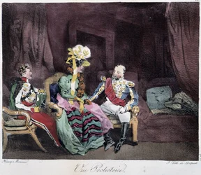 En beskytter - i "" Parisian Sketches" af Henri Monnier, red. Delpech, Paris