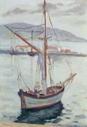 Yachts ved Saint Tropez (olie på lærred)
