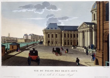 Palace of Fine Arts and the Institute, ca. 1820 - i "" Views of Paris"" af Courvoisier