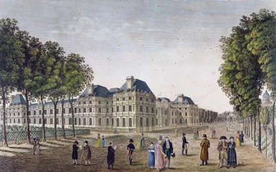Luxembourg Palace, ca. 1815-20 (farvegravering)