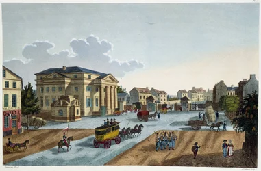 Udsigt over Barrière St Denis - i "" View of Paris, circa 1810: the Barriers of Paris"" af Courvoisier