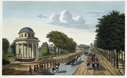 Udsigt over Monceau-haven - i "" Views of Paris"" af Courvoisier