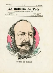 Afstemning 2. serie, Satirique en farver: De Juigne Comte - Illustration af Henri Demare (1846-1888)
