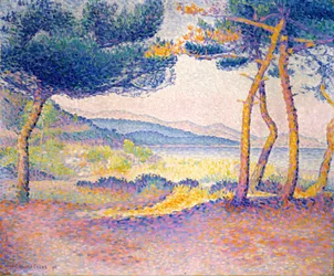 Fyrretræer langs kysten, 1896