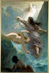 Rhinens piger. Pastel af Henri Fantin Latour (Fantin-Latour