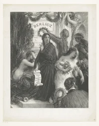 Plakat musik Hector Berlioz jubilæum. H.J. Står mellem 1. og 2. stat, ikke med Hédiard