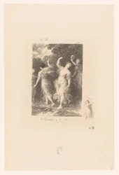 Bacchante danser og laver musik Bacchus Digte af André Chénier (serietitel) Illustrationer pour les Poésies d
