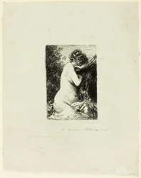 Crying Woman: Studie af en siddende kvinde i den rigtige profil