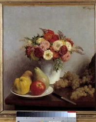 Blomster og frugter Maleri af Henri Fantin Latour (Fantin-Latour