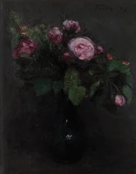 Vase med roser 1872 (Olie på lærred)
