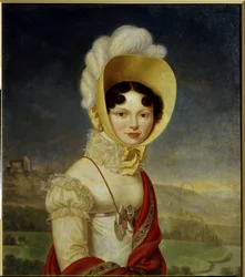 Storhertuginde Catherine Pavlovna af Rusland (1788-1819). Maleri af Henri Francois Riesener (1767-1828), olie på lærred. fransk kunst