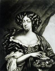 Portræt af Lady Sophia Bulkeley (fl.1688) graveret af Robert Dunkarton (1744-c.1817) fra Illustrious Characters in British History (mezzotint)