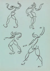 Fire undersøgelser af dansende figurer