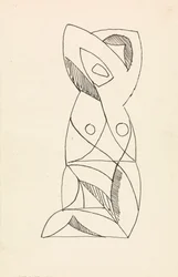 Knælende kvindefigur