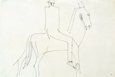 Rytter i Rotton Row, 1913 (pen og blæk på papir)