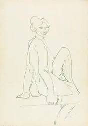 Siddende kvindefigur