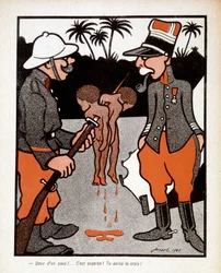 To på én gang! Skønt, du får korset! : Tegneserie om franske soldater, der dræbte afrikanske børn, i 