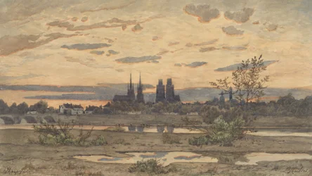 Udsigt over Moulins, ca. 1850-60.
