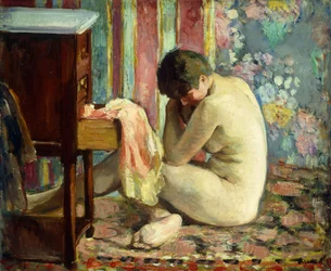 Nøgen med lyserød skjorte; Nøgen med lyserød skjorte, 1926