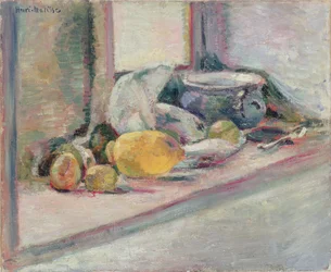 Blå gryde og citron