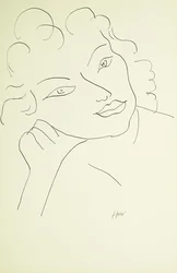 Head of a Young Woman (pen og sort blæk på papir)