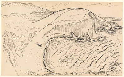 Landskab (pen og blæk på papir)