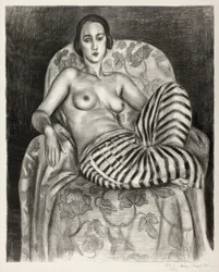 Stor odalisque i stribede bukser