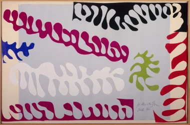 Le lagon de la serie : Jazz 1944 (Gouache-papir, klippet og klistret på papir monteret på lærred)