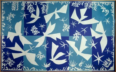 Polynesien, himlen 1946 (tegning, collage)