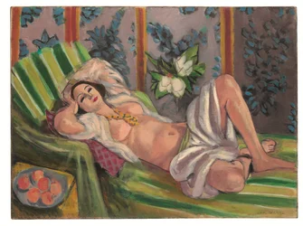 Liggende odalisque med magnolier