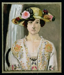 Kvinde med hat, ca. 1920 (olie på lærred)