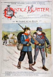 En karikatur af Triple Alliance i magasinet Lustige Blatter, 1893