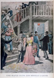 Anholdelse af prostituerede på et parisisk hotel, 1895