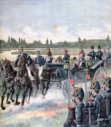 Ankomst af republikkens præsident, militær gennemgang, 14. juli 1891.