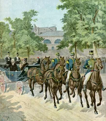 Ankomst af Felix Faure til hippodromen,1895 (Illustration)